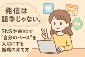 発信は競争じゃない。SNSやWebで“自分のペース”を大切にする循環の育て方　アイキャッチ画像